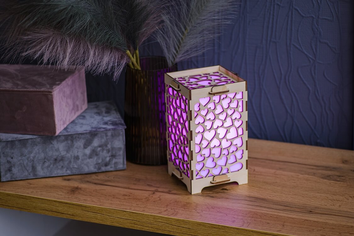 Long Distance Couple Lamp with Multiple Hearts for family and friends